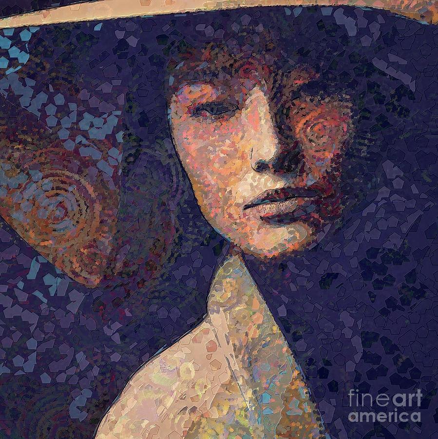 Young Woman With Hat - Abstract 9 #1 Digital Art by Philip Preston