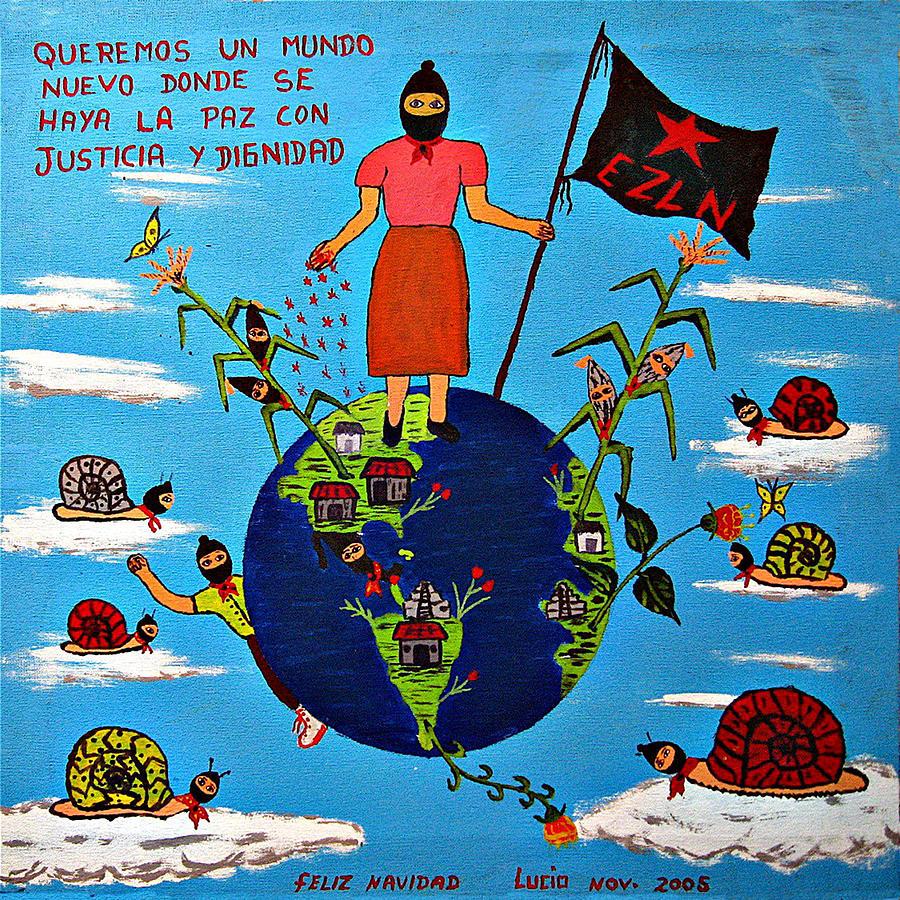 Zapatista Uprising Art by Indigenous Artists in Chiapas Mexico #1 Painting by Lorena Cassady