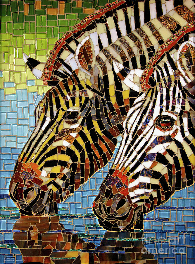 Zebra Painting - Zebra Glass Mosaic #1 by Cynthie Fisher