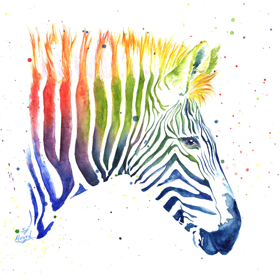 Zebra of a Different Color Painting by Sara Alvord - Fine Art America