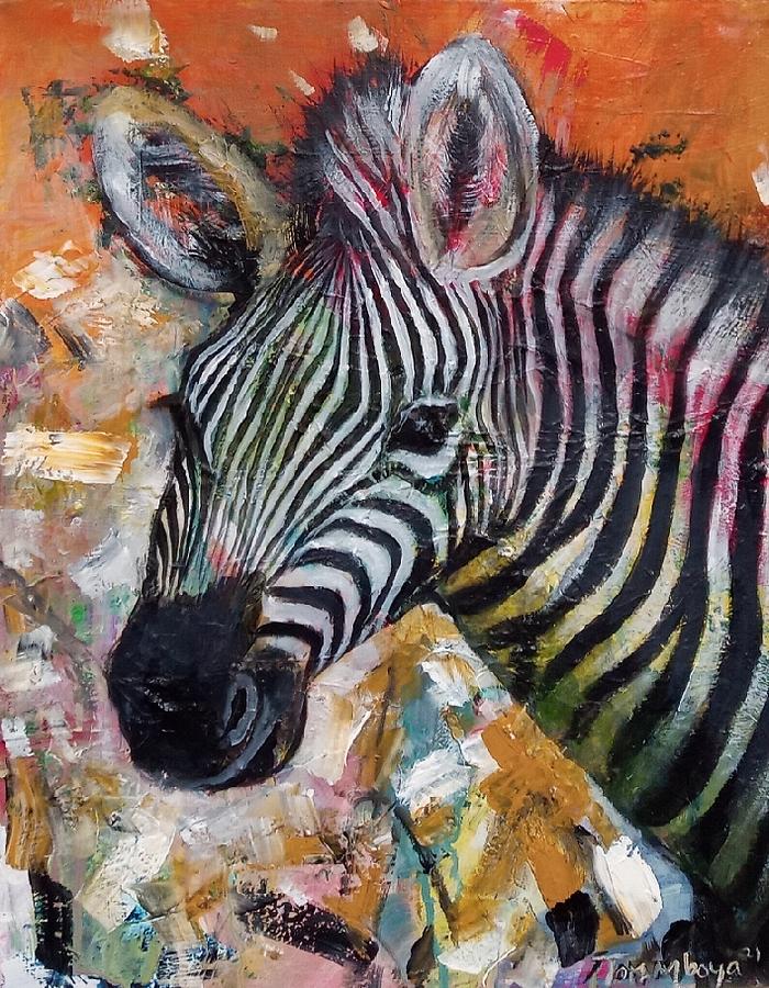 Zebra Painting by Tom Mboya Opiyo