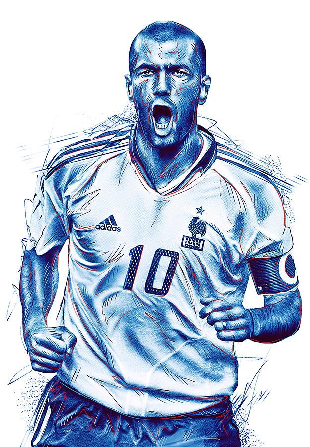 Zinedine Zidane Framed Art Prints for Sale - Fine Art America