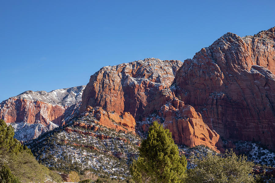 Zion National Park in the winter #2 Photograph by Ed Clark