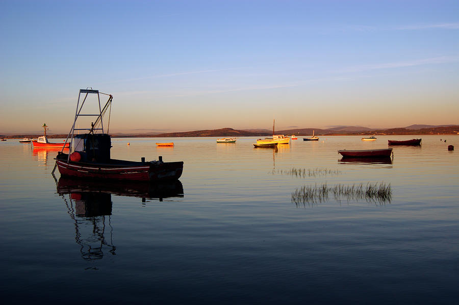 MORECAMBE. Fishing Boats Moored On The Bay. Photograph by Lachlan Main