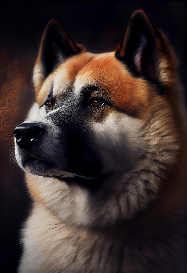 Akita Dog Portrait Mixed Media by Stephen Smith Galleries - Fine Art ...