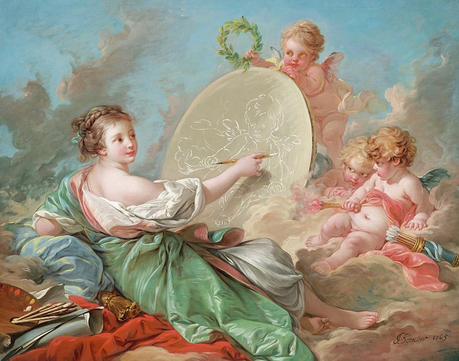 Allegory of Painting #11 Painting by Francois Boucher