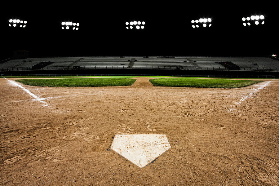 Baseball diamond at night #10 Photograph by Jgareri