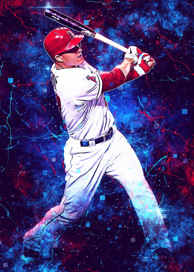 Baseball Miketrout Mike Trout Mike Trout Los Angeles Angels  Losangelesangels Themillvillemeteor The Digital Art by Wrenn Huber - Pixels