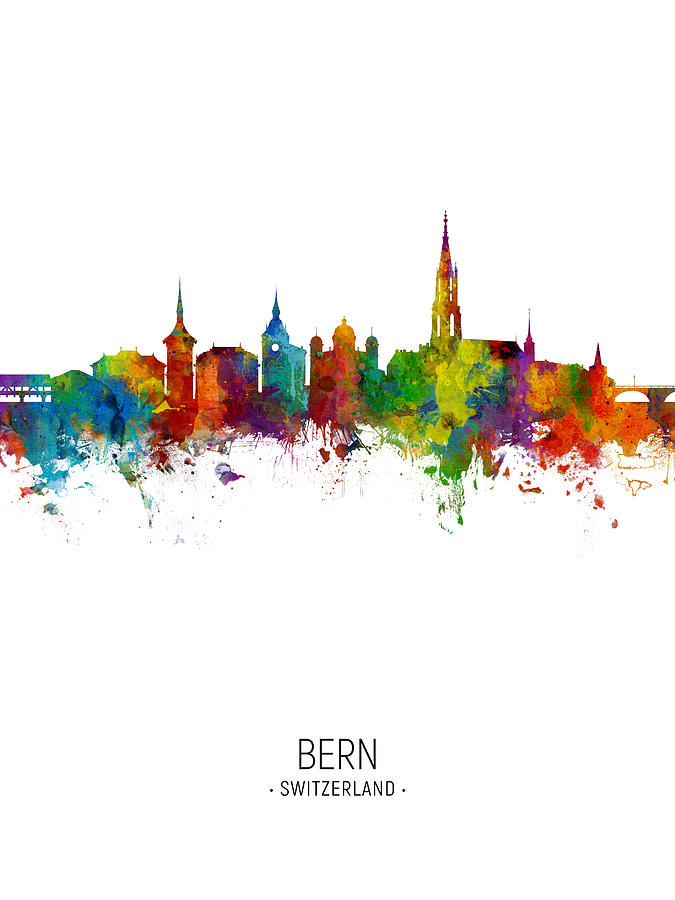 Bern Switzerland Skyline #10 Digital Art by Michael Tompsett