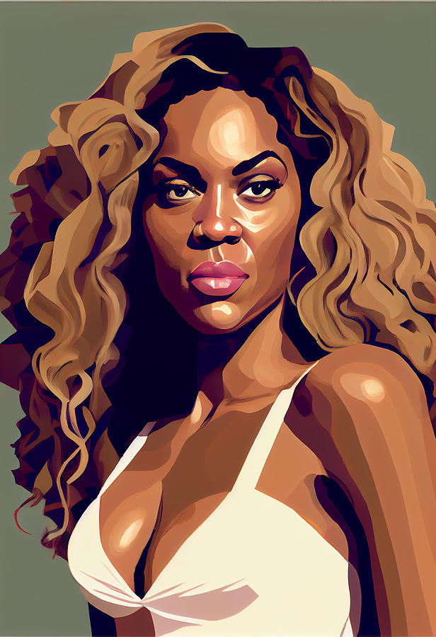 Beyonce Caricature Mixed Media