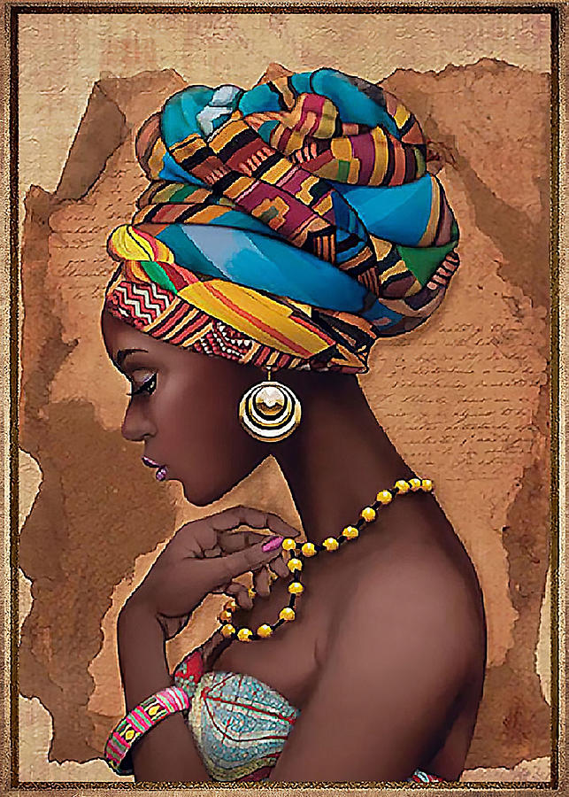 Blackwomen African Culture African Beautiful Black Queen Poster Girl Magic Sisterhood Curly Hair 1825