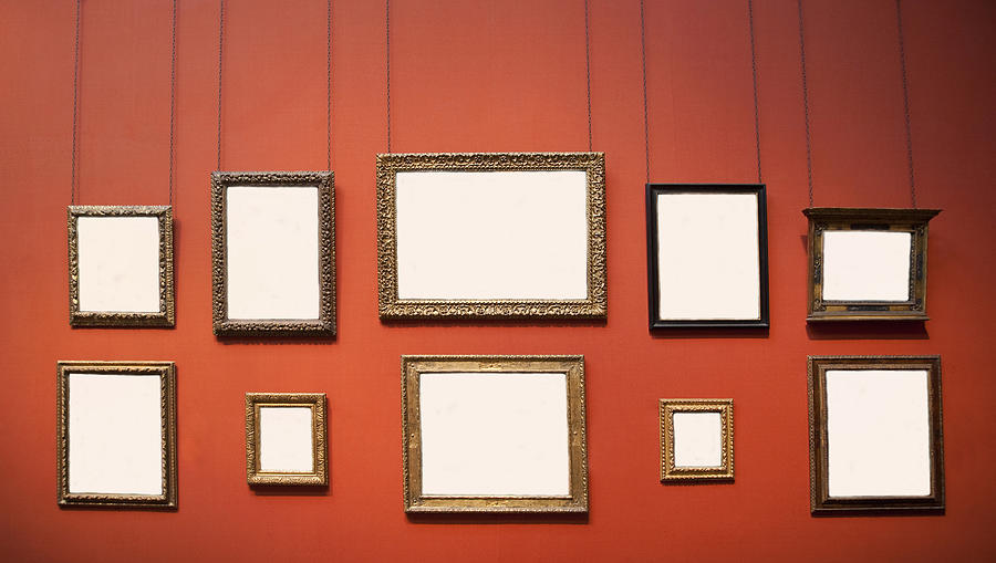 10 Blank Frames On Wall Photograph by Grant Faint