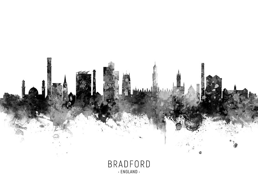 Skyline Digital Art - Bradford England Skyline #10 by Michael Tompsett