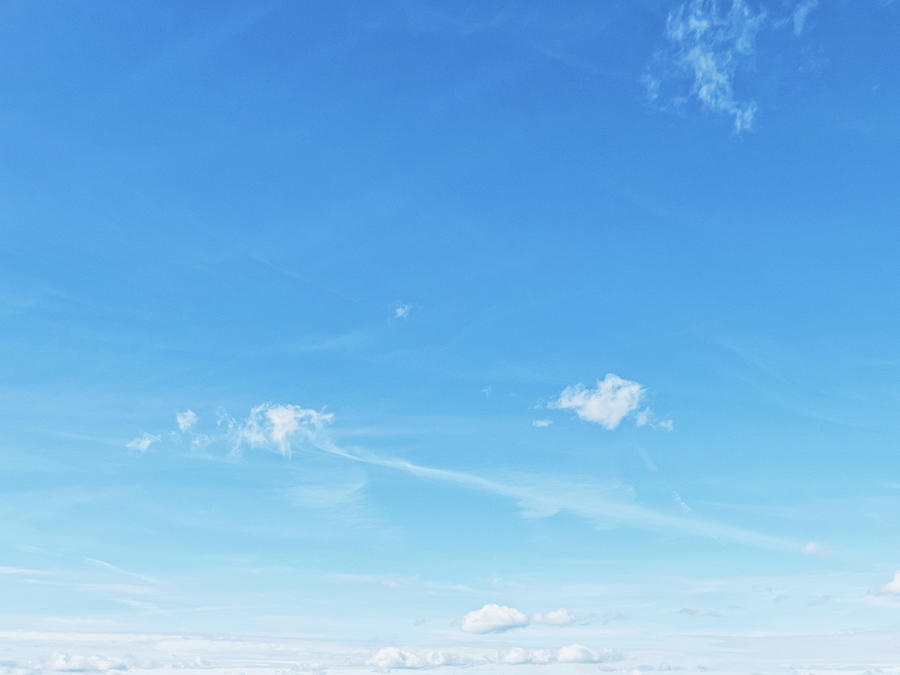 Bright Blue Sky With Clouds, Nature And Environment Photograph