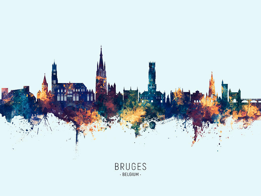Bruges Belgium Skyline #10 Digital Art by Michael Tompsett