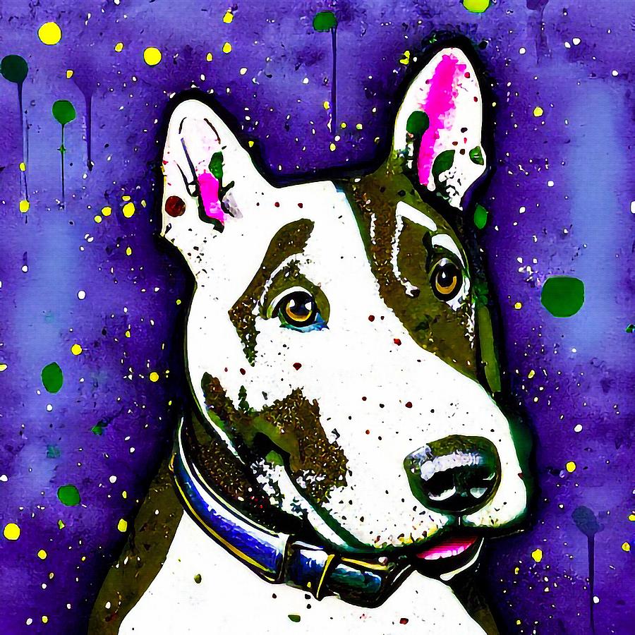 Bull Terrier Splatter painting Digital Art by Adrien Efren - Fine Art ...