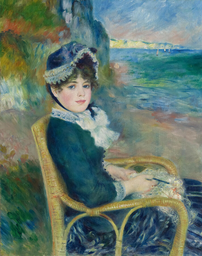 Pierre Auguste Renoir Painting - By the Seashore by Pierre-Auguste Renoir by Mango Art