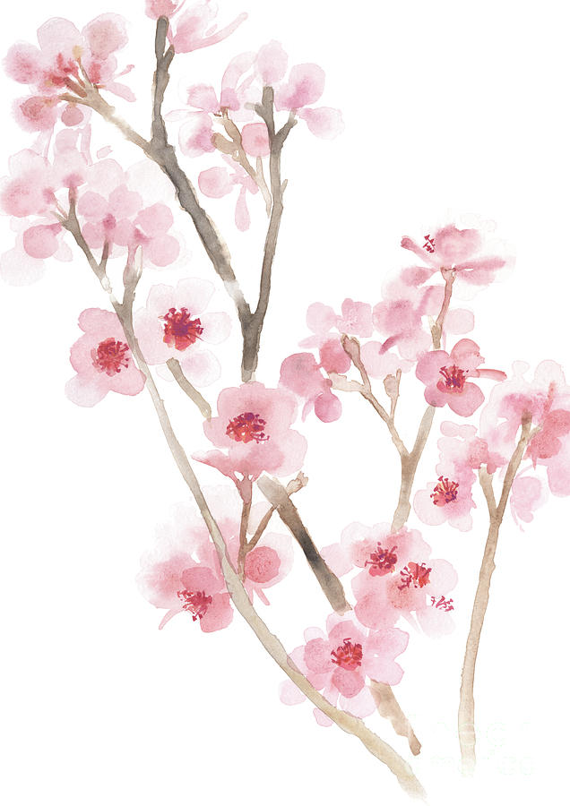 Anniversary Gift Painting - Cherry Blossom Painting #10 by Joanna Szmerdt