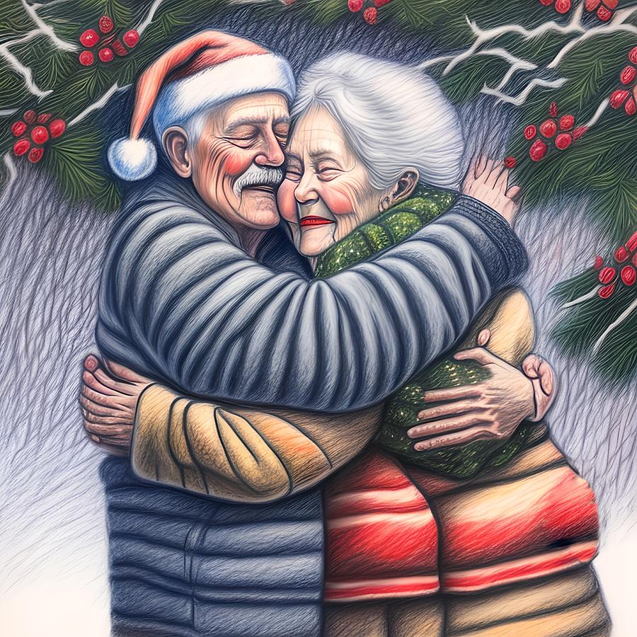 Christmas Scene Grandfather And Grandmother Generative AI Illu   10 Christmas Scene Grandfather And Grandmother Generative Ai Illu Miroslav Nemecek 