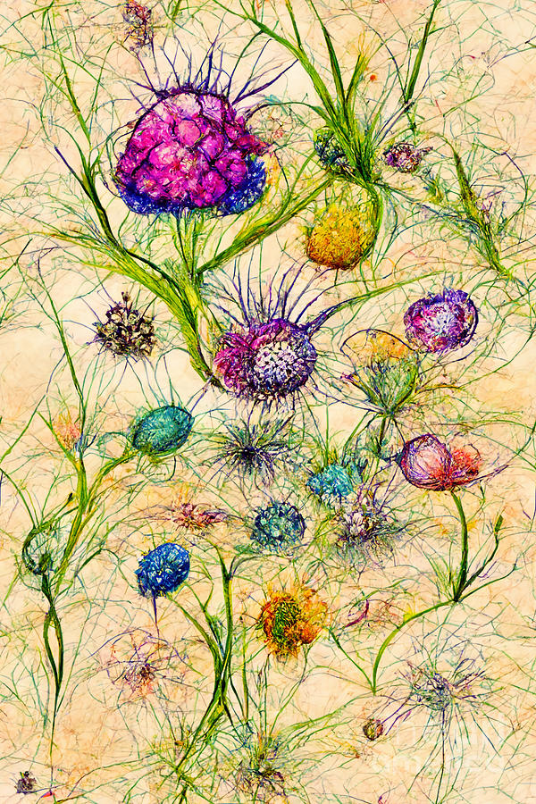 Colorful Summer Meadow Digital Art