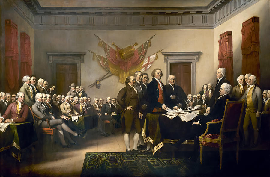 Sign Painting - Declaration of Independence by John Trumbull  by Mango Art