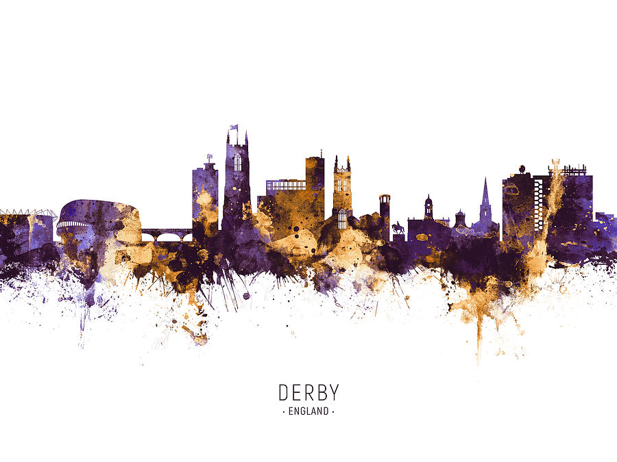 Derby England Skyline #10 Digital Art by Michael Tompsett