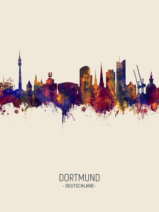 Dortmund Germany Skyline #10 Digital Art by Michael Tompsett