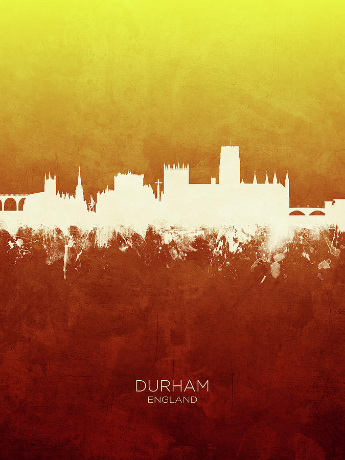 Durham Digital Art - Durham England Skyline #10 by Michael Tompsett