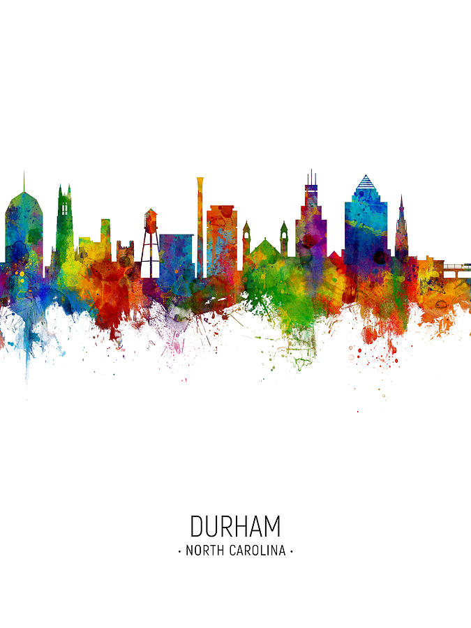 Durham North Carolina Skyline #10 Digital Art by Michael Tompsett