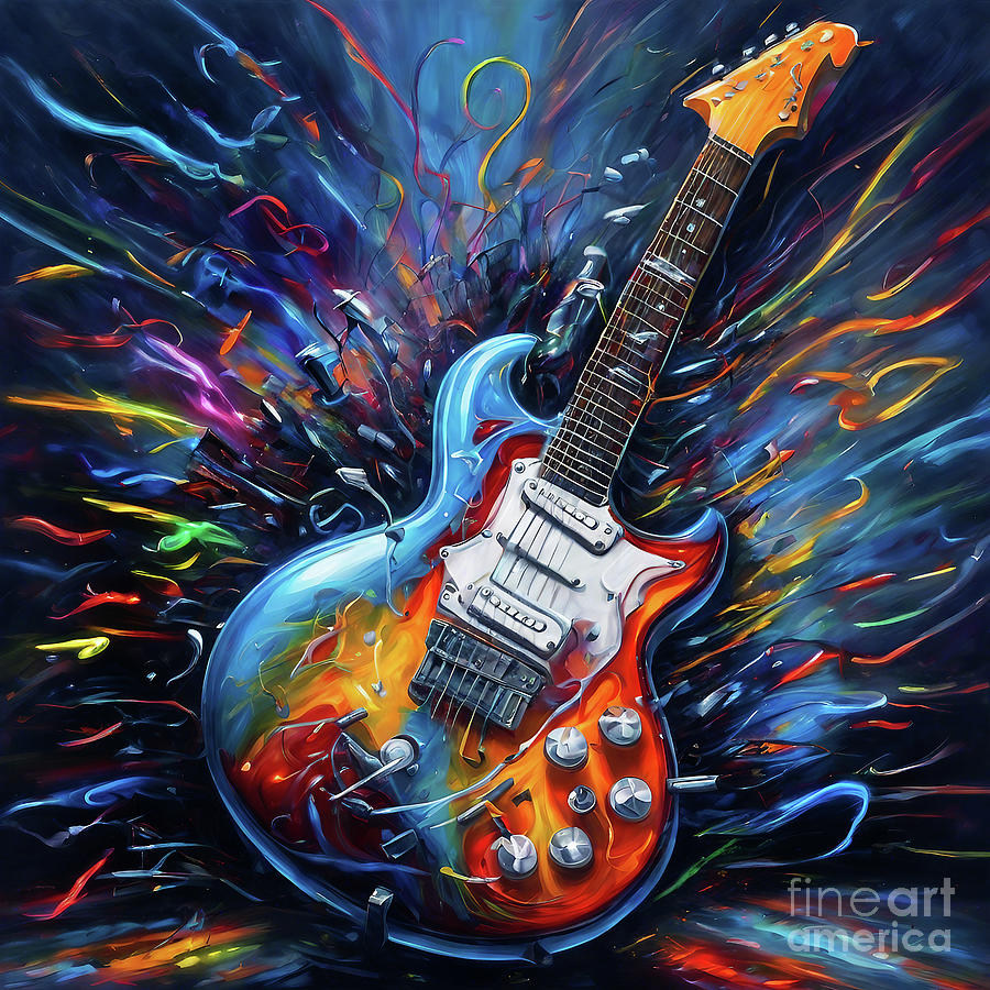 Electric Guitar #10 Digital Art by Ian Mitchell