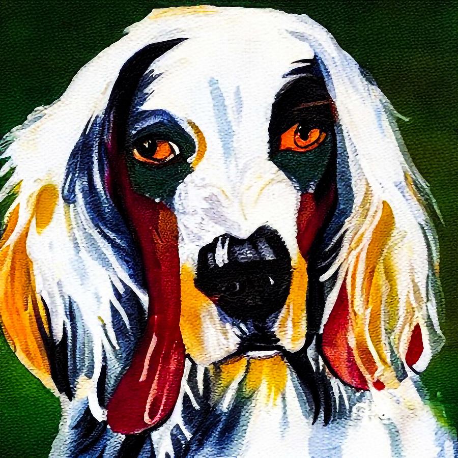 English Setter Dog Splatter painting Digital Art by Adrien Efren - Fine ...