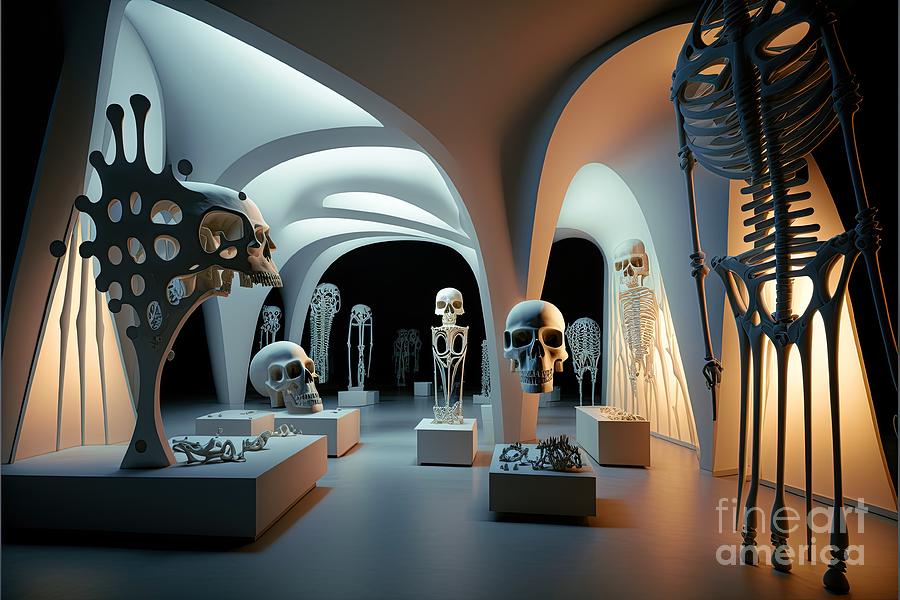 extraterrestrial Alien Museum interior #10 Digital Art by Benny Marty