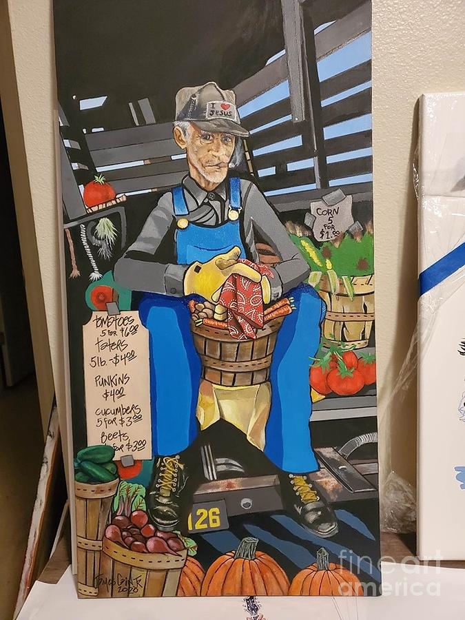 Farmers Market UNFINISHED Painting by James Cain Jr