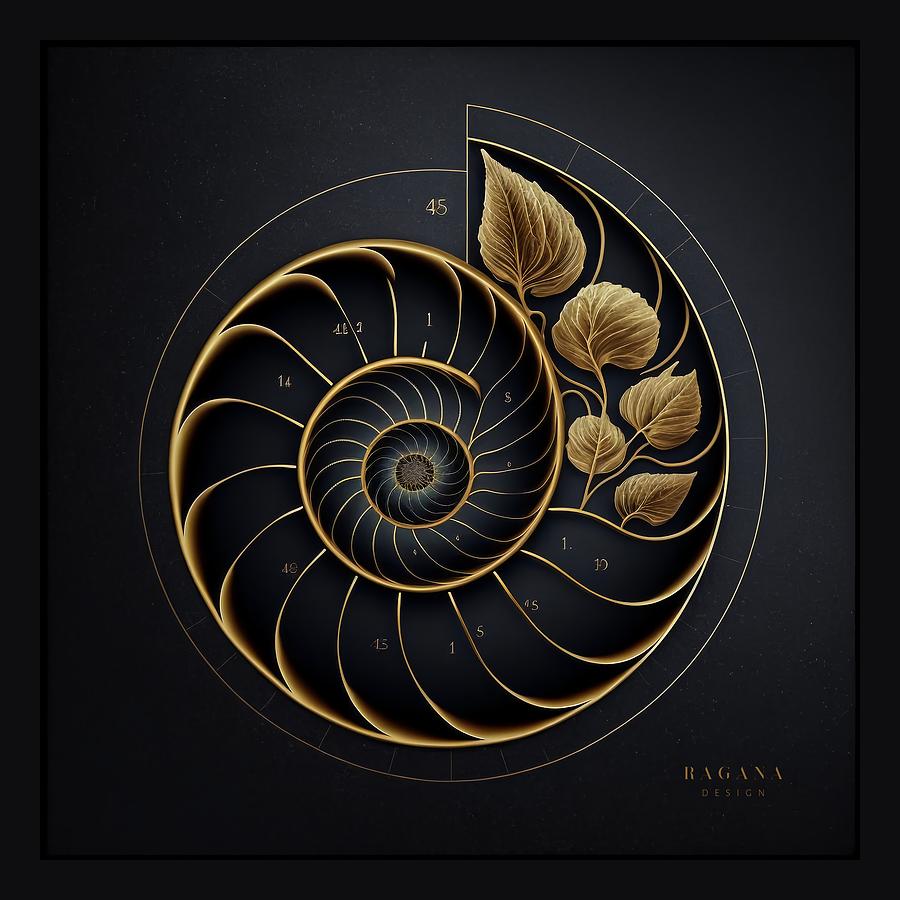 Fibonacci Golden Ratio in Elegant and Exclusive Golden and Black Design ...