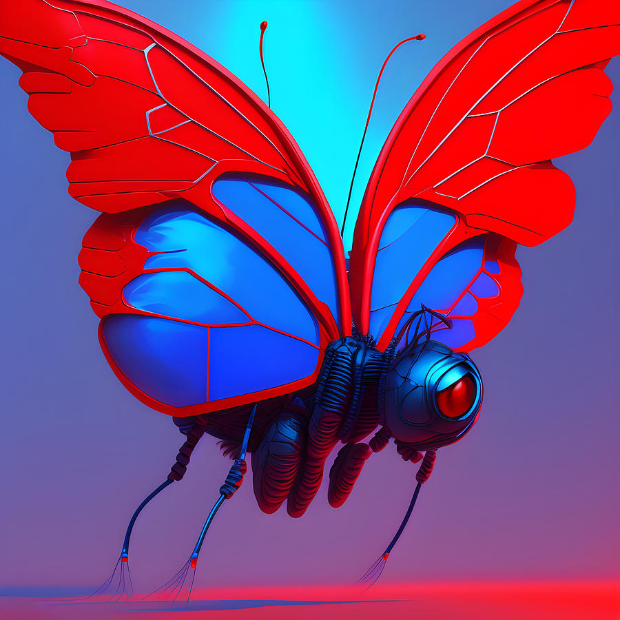 Flying Butterfly, Generative Ai Illustration Digital Art