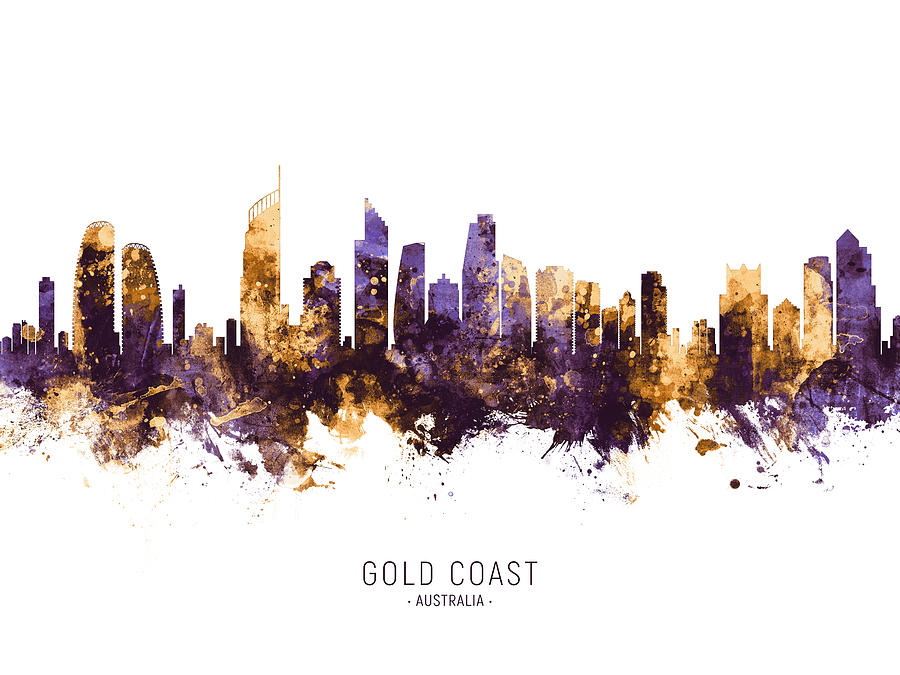 Gold Coast Australia Skyline #10 Digital Art by Michael Tompsett