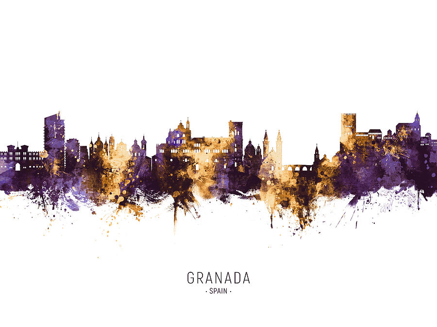 Granada Spain Skyline #10 Digital Art by Michael Tompsett