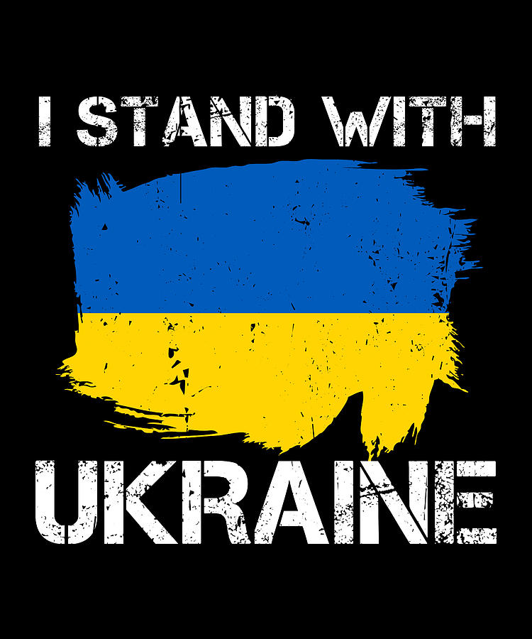 I stand with Ukraine Flag Puck Futin Distressed Digital Art by Qwerty ...