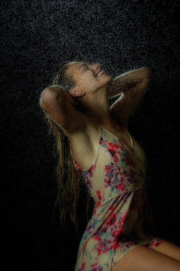 Jennah modeling water splash photos #10 Photograph by Dan Friend