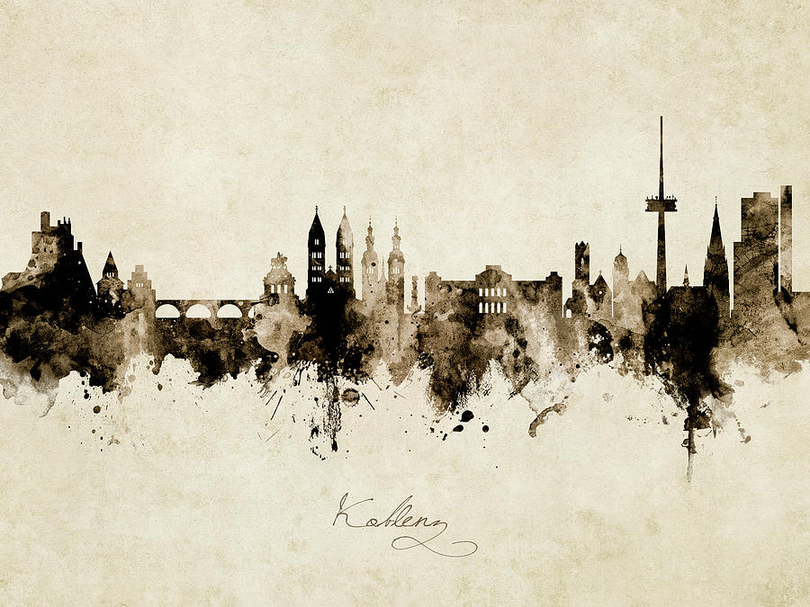 Koblenz Germany Skyline Digital Art by Michael Tompsett - Fine Art America