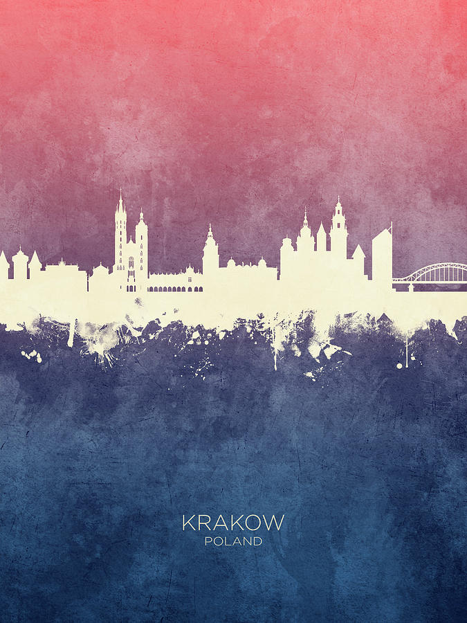 Krakow Poland Skyline #10 Digital Art by Michael Tompsett