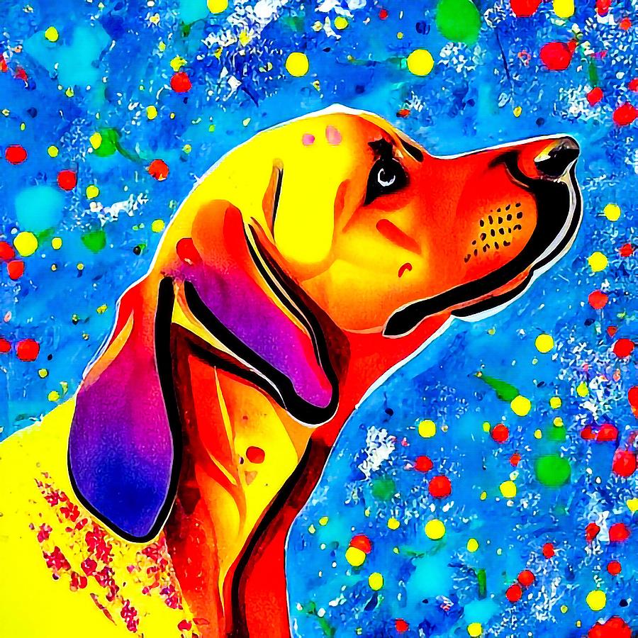 Labrador Retriever Dog Splatter painting Digital Art by Adrien Efren ...