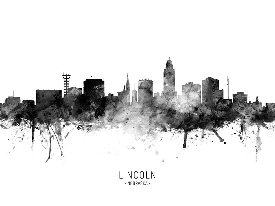Lincoln Nebraska Skyline #10 Digital Art by Michael Tompsett