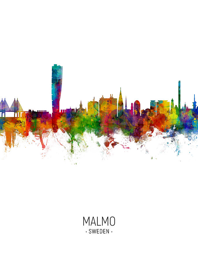 Malmo Sweden Skyline #10 Digital Art by Michael Tompsett