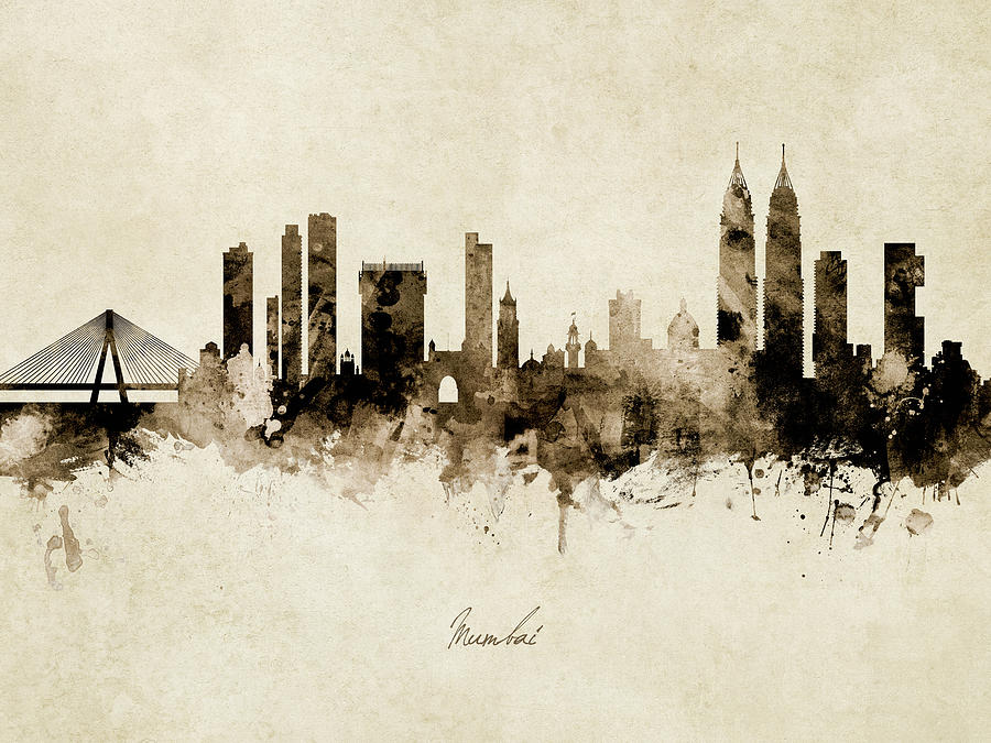 Mumbai Skyline India Bombay #10 Digital Art by Michael Tompsett