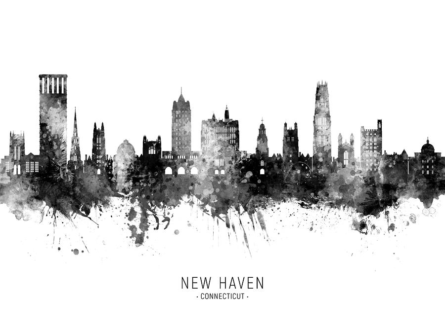 New Haven Connecticut Skyline #10 Digital Art by Michael Tompsett