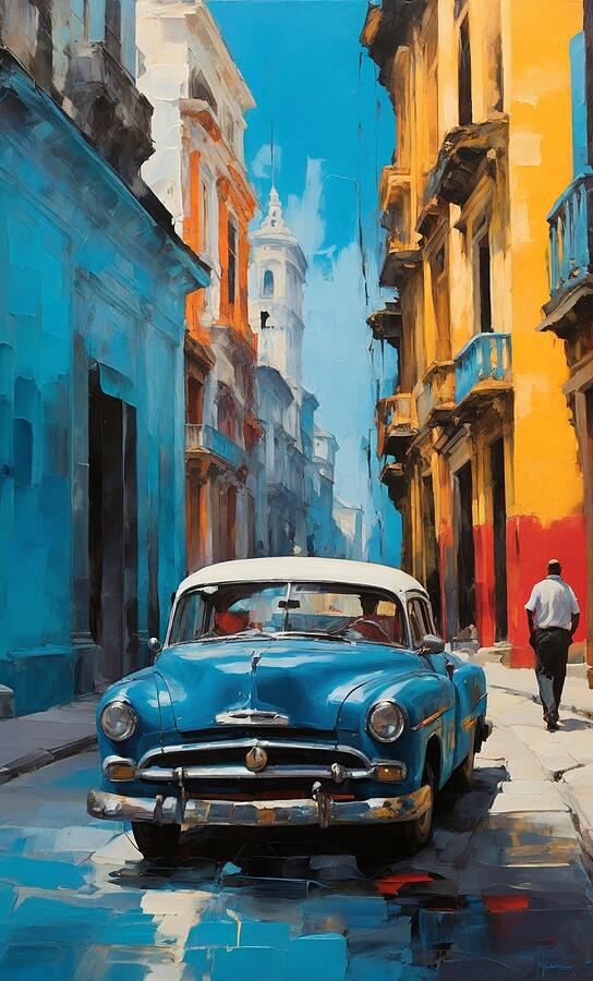 Vintage Car Digital Art - Old Havana #10 by Yails HJ