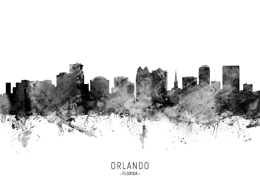 Orlando Digital Art - Orlando Florida Skyline #10 by Michael Tompsett