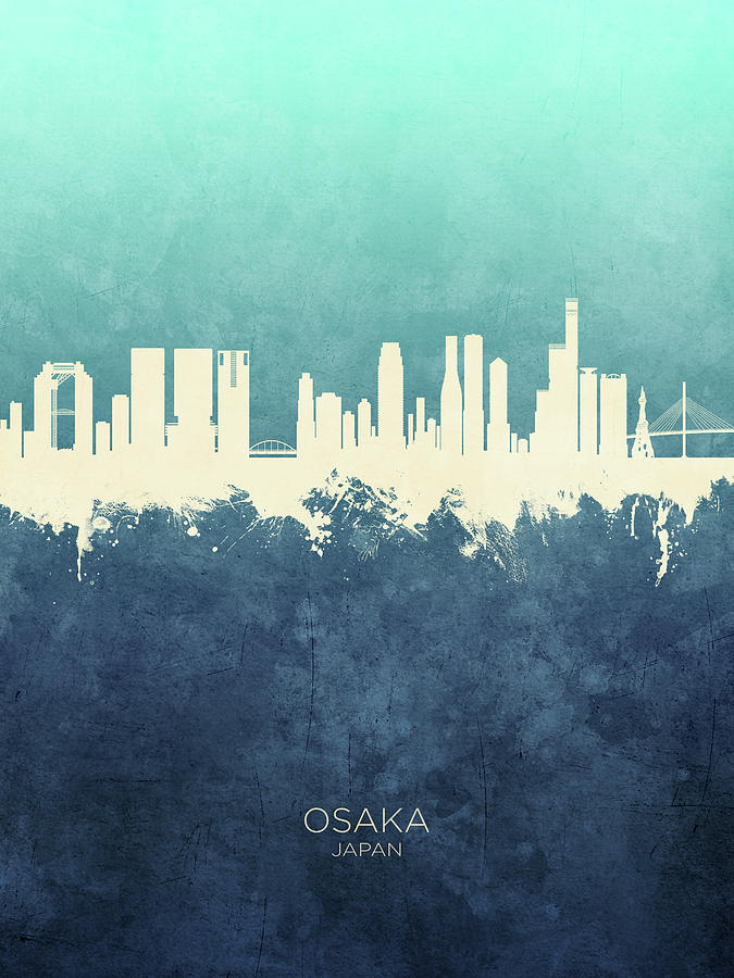 Osaka Japan Skyline #10 Digital Art by Michael Tompsett
