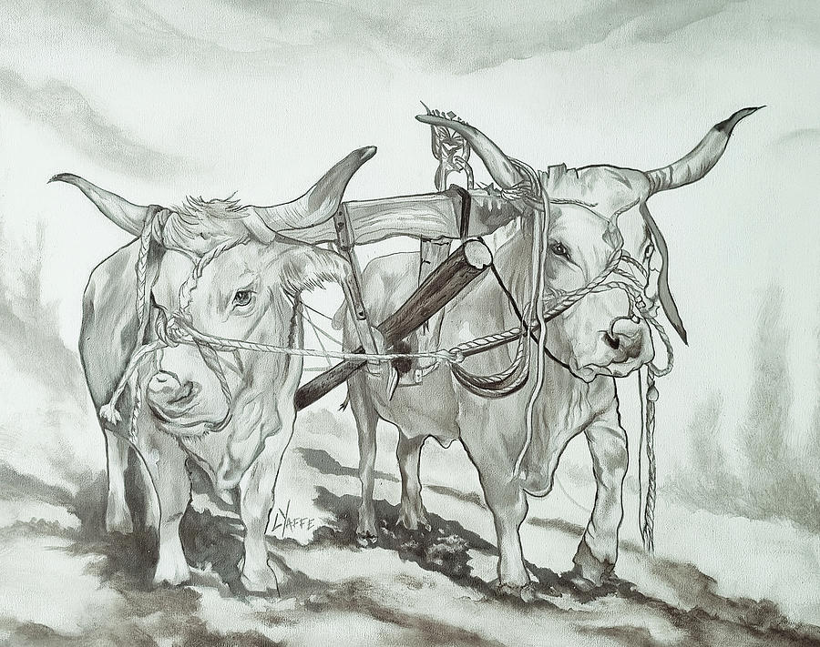 Oxen on a Yoke  #10 Digital Art by Loraine Yaffe
